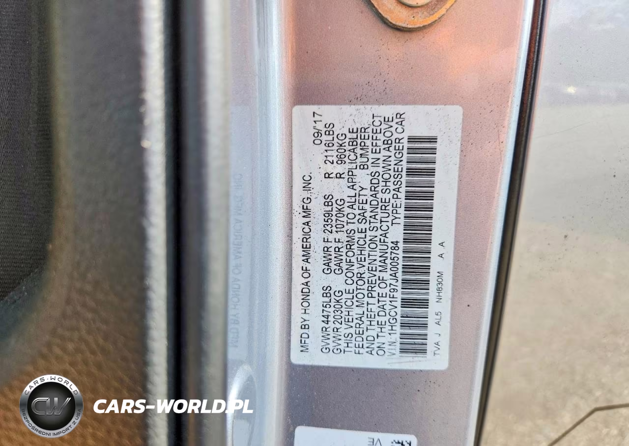 2018 Honda Accord Touring VIN:1HGCV1F97JA005784 - 12