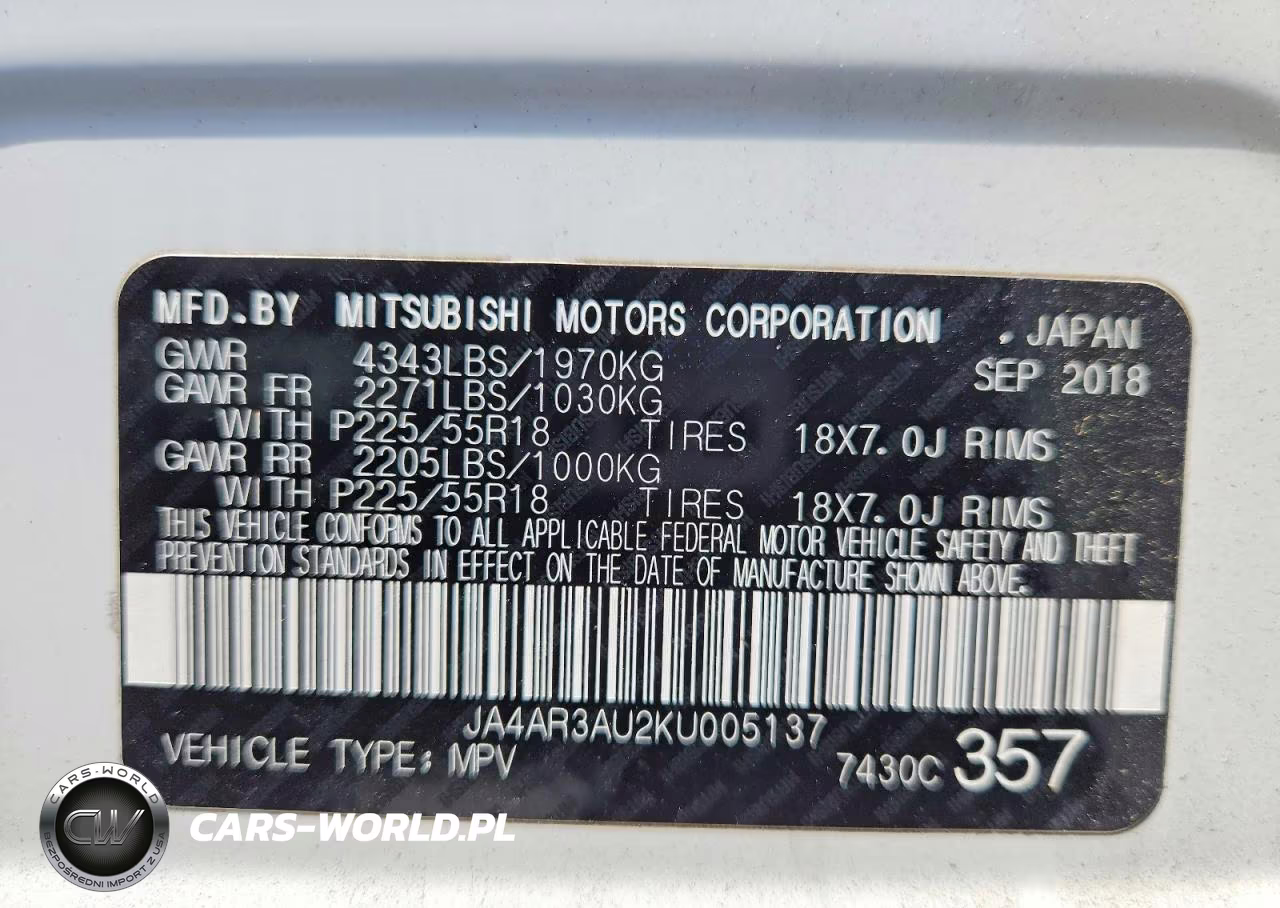 2019 Mitsubishi Outlander Sport Es VIN:JA4AR3AU2KU005137 - 13