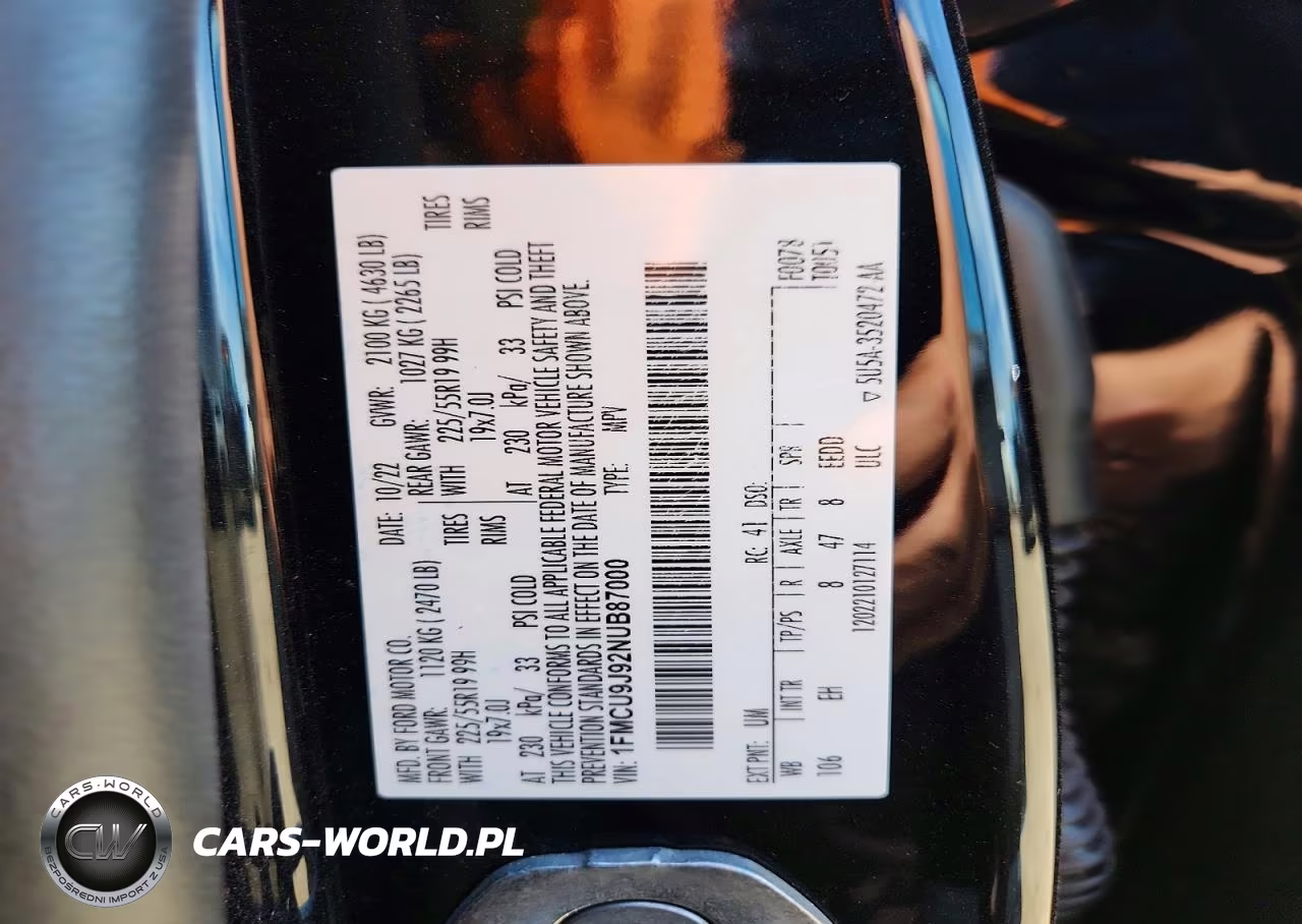 2022 Ford Escape Titanium VIN:1FMCU9J92NUB87000 - 13