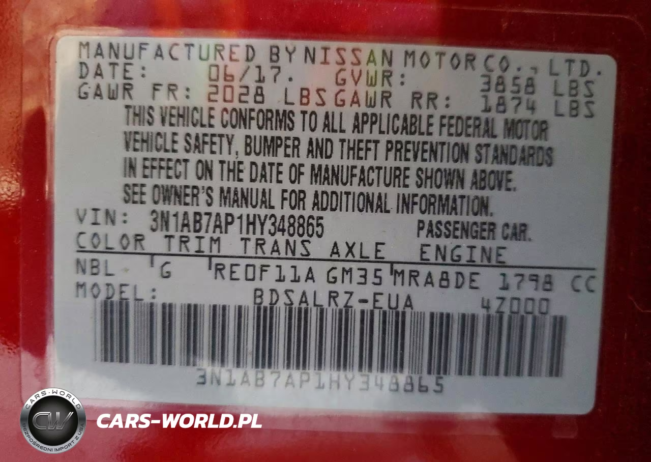 2017 Nissan Sentra Sr VIN:3N1AB7AP1HY348865 - 12