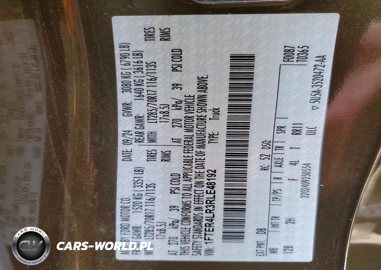 2024 Ford Ranger Raptor VIN:1FTER4LR3RLE48192 - 13