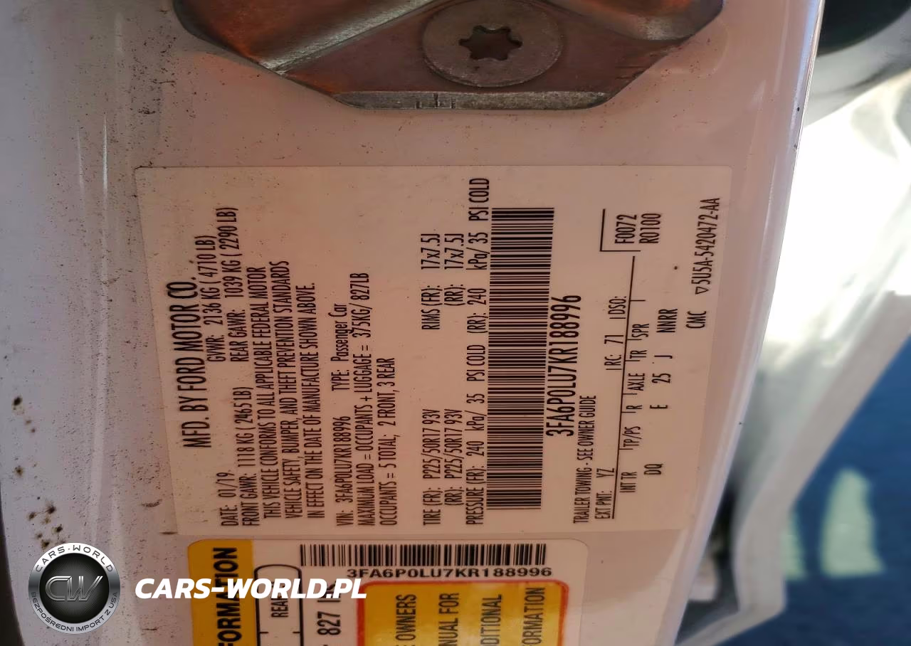 2019 Ford Fusion Se VIN:3FA6P0LU7KR188996 - 12
