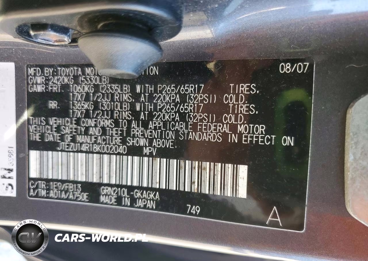 2008 Toyota 4Runner Sport Edition VIN:JTEZU14R18K002040 - 12