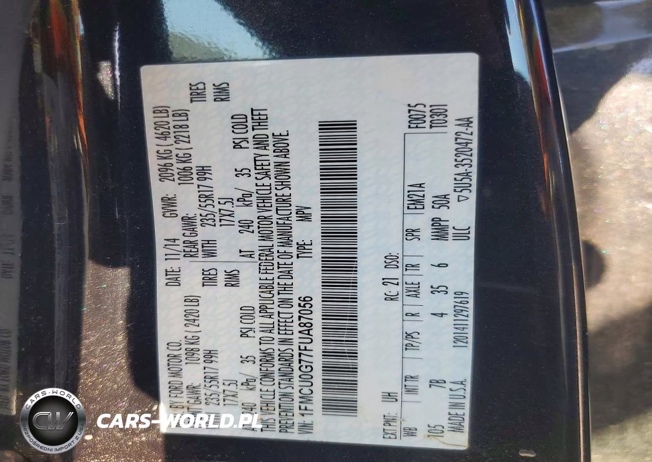 2015 Ford Escape Se VIN:1FMCU0G77FUA87056 - 13