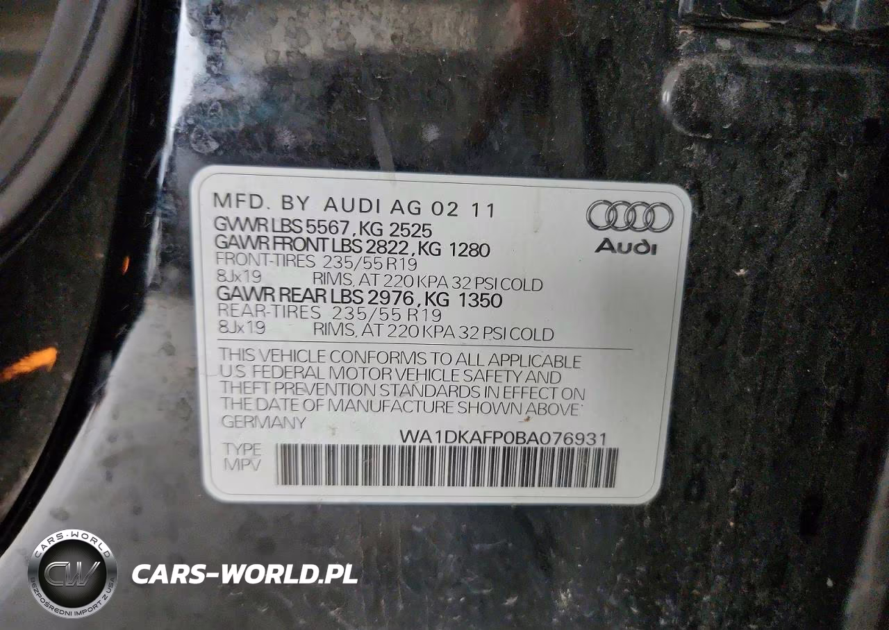 2011 Audi Q5 VIN:WA1DKAFP0BA076931 - 13