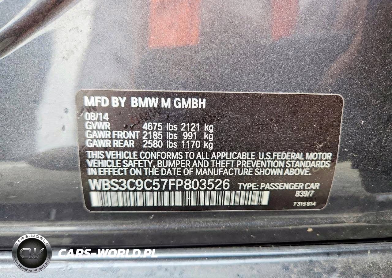 2015 BMW M3 VIN:WBS3C9C57FP803526 - 12
