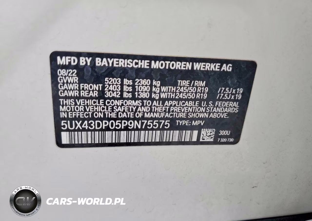 2023 BMW X3 Sdrive30I VIN:5UX43DP05P9N75575 - 13