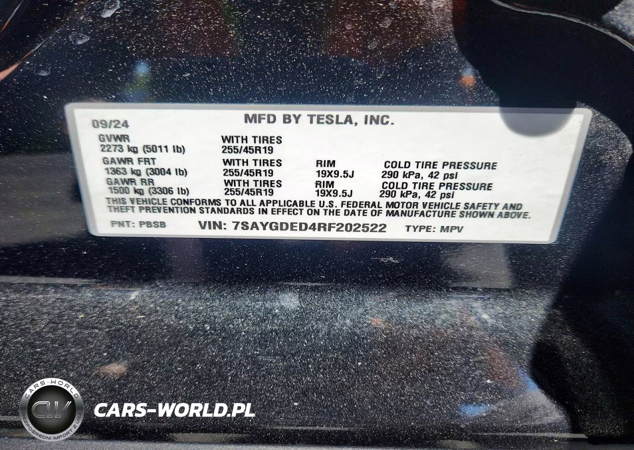 2024 Tesla Model Y VIN:7SAYGDED4RF202522 - 14