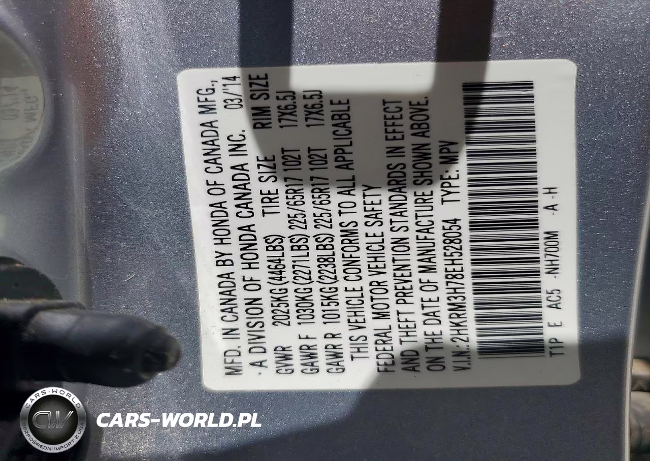 2014 Honda Cr-V Exl VIN:2HKRM3H78EH528054 - 13