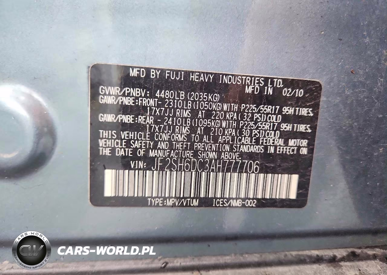 2010 Subaru Forester 2.5X Limited VIN:JF2SH6DC3AH777706 - 12