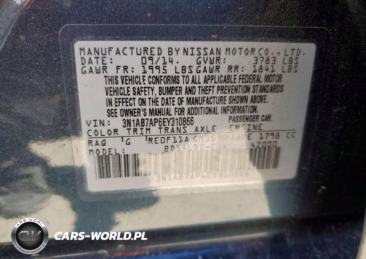 2014 Nissan Sentra Sv VIN:3N1AB7AP6EY310866 - 13