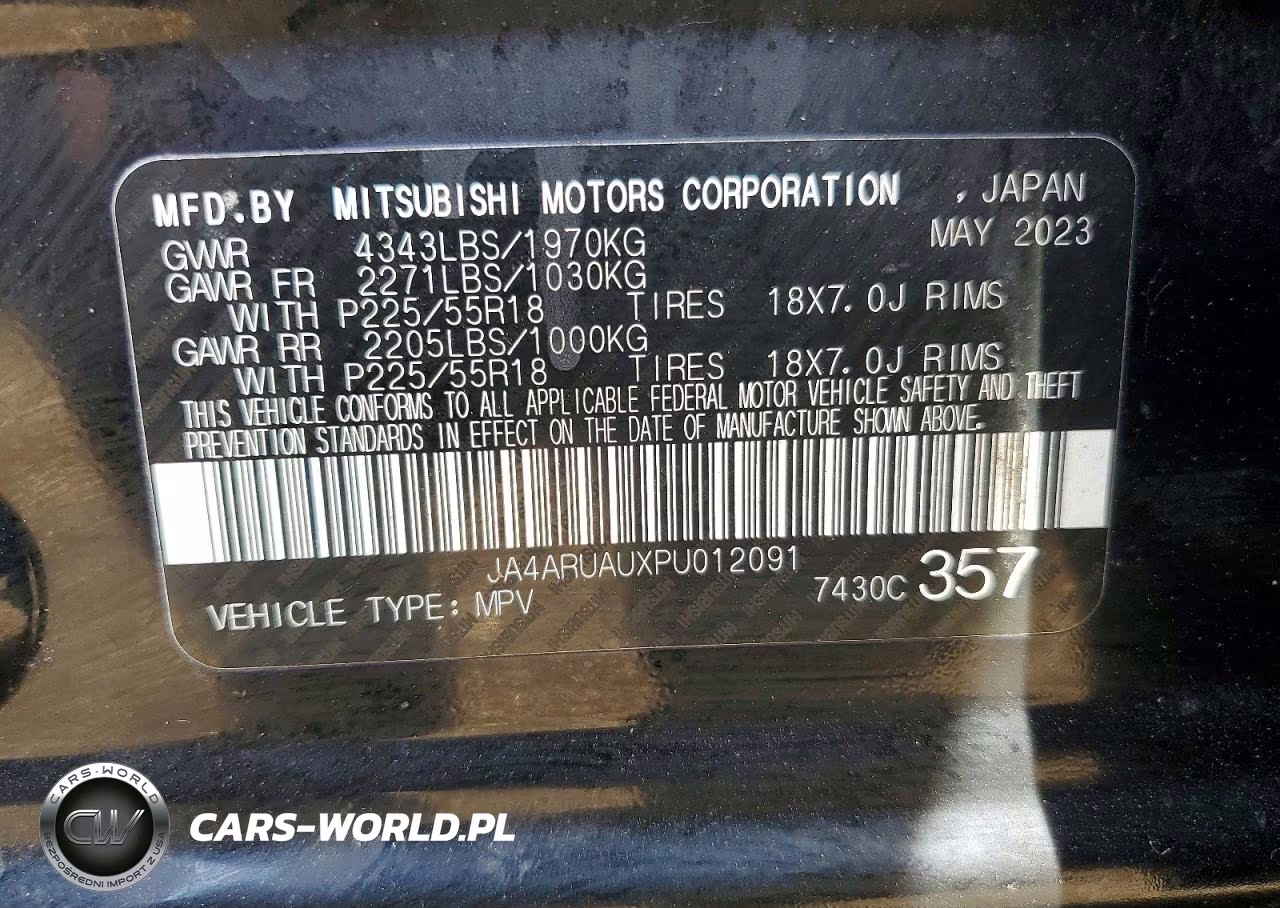 2023 Mitsubishi Outlander Sport S VIN:JA4ARUAUXPU012091 - 13