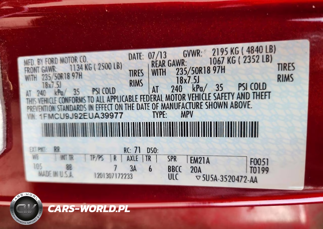 2014 Ford Escape Titanium VIN:1FMCU9J92EUA39977 - 13