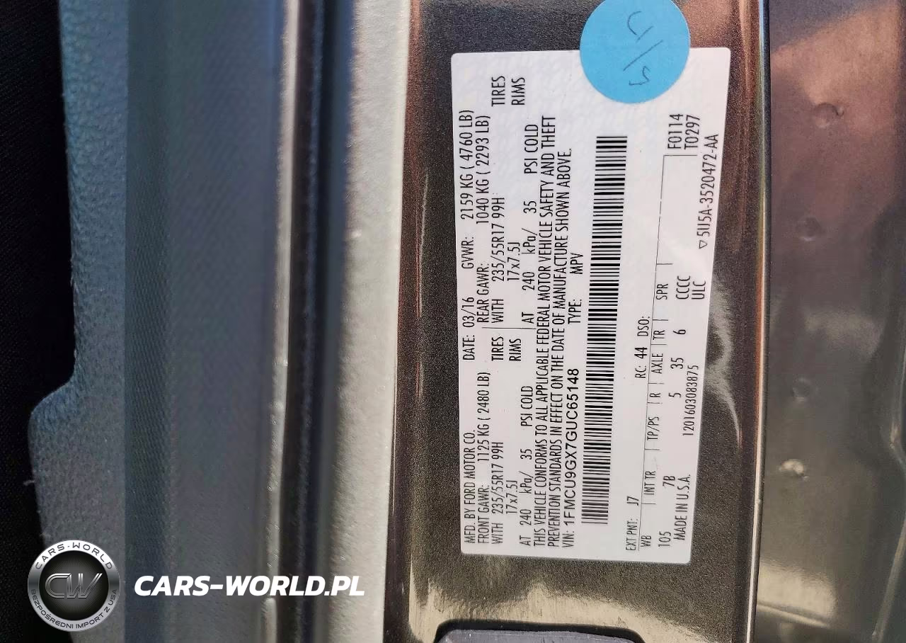 2016 Ford Escape Se VIN:1FMCU9GX7GUC65148 - 13