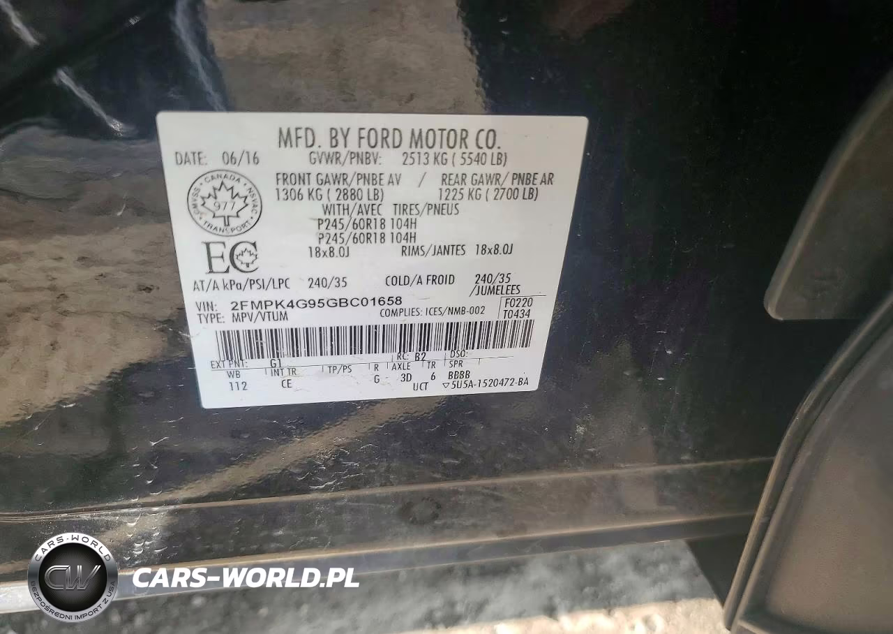 2016 Ford Edge Se VIN:2FMPK4G95GBC01658 - 12