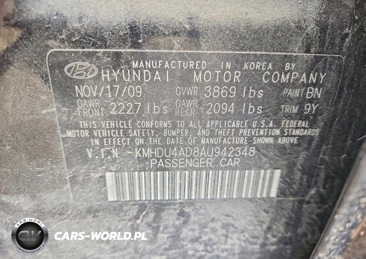2010 Hyundai Elantra Gls VIN:KMHDU4AD8AU942348 - 12