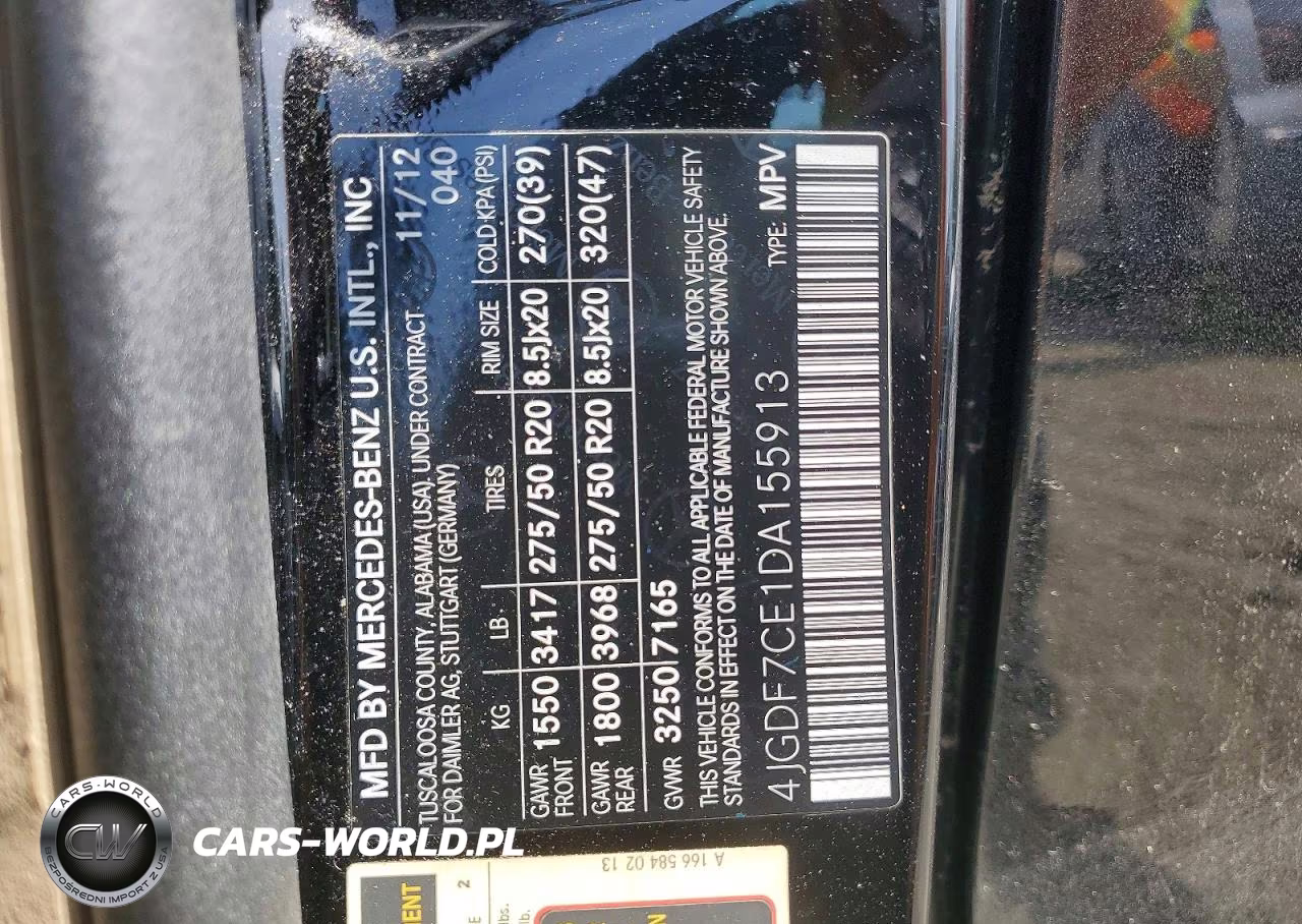 2013 Mercedes-Benz Gl 450 4Matic VIN:4JGDF7CE1DA155913 - 13