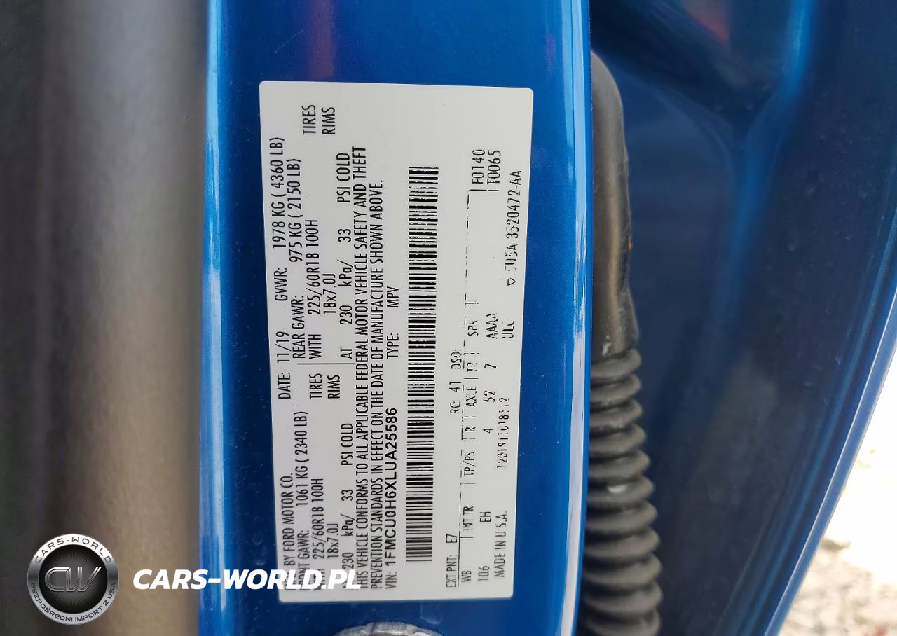 2020 Ford Escape Sel VIN:1FMCU0H6XLUA25586 - 12
