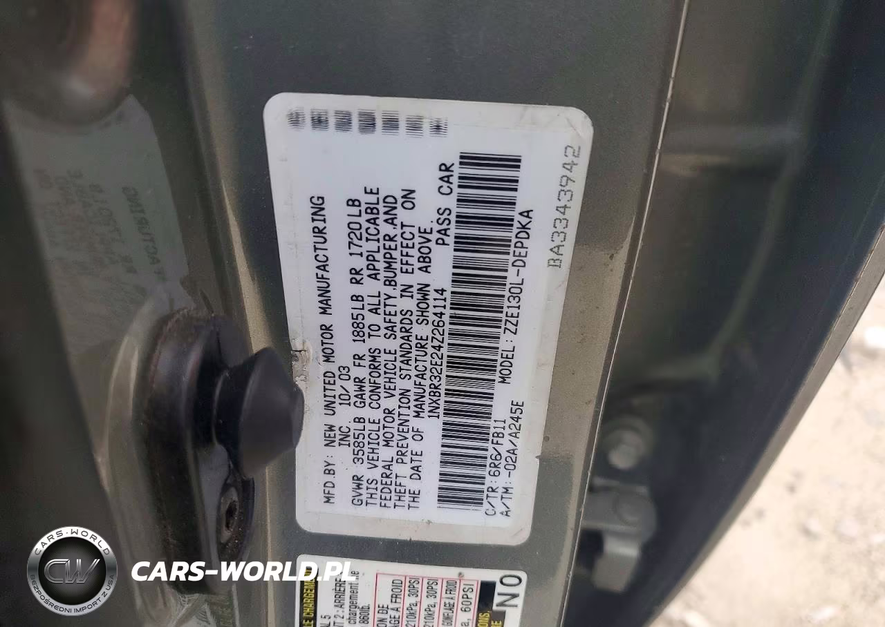 2004 Toyota Corolla Ce VIN:1NXBR32E24Z264114 - 12