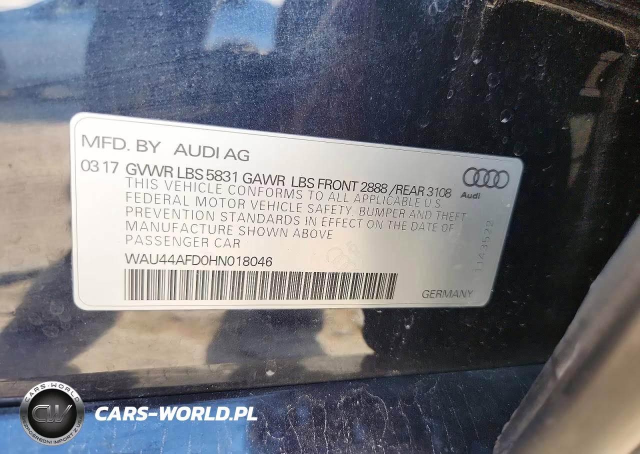 2017 Audi A8 L Quattro VIN:WAU44AFD0HN018046 - 12