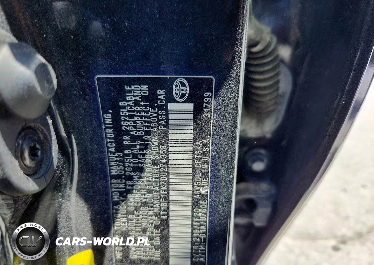 2013 Toyota Camry Se VIN:4T1BF1FK7DU274358 - 12