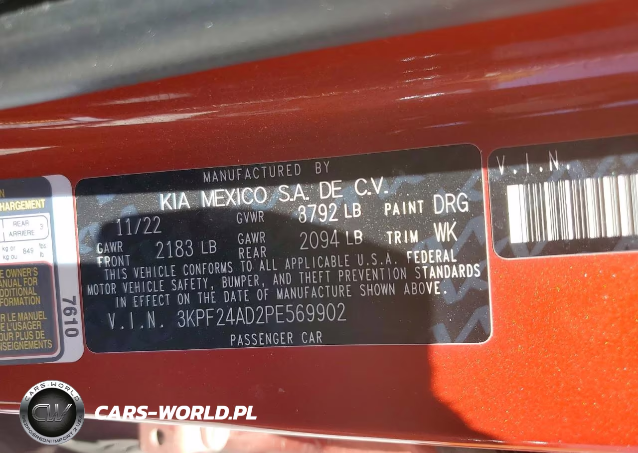 2023 Kia Forte Lxs VIN:3KPF24AD2PE569902 - 12
