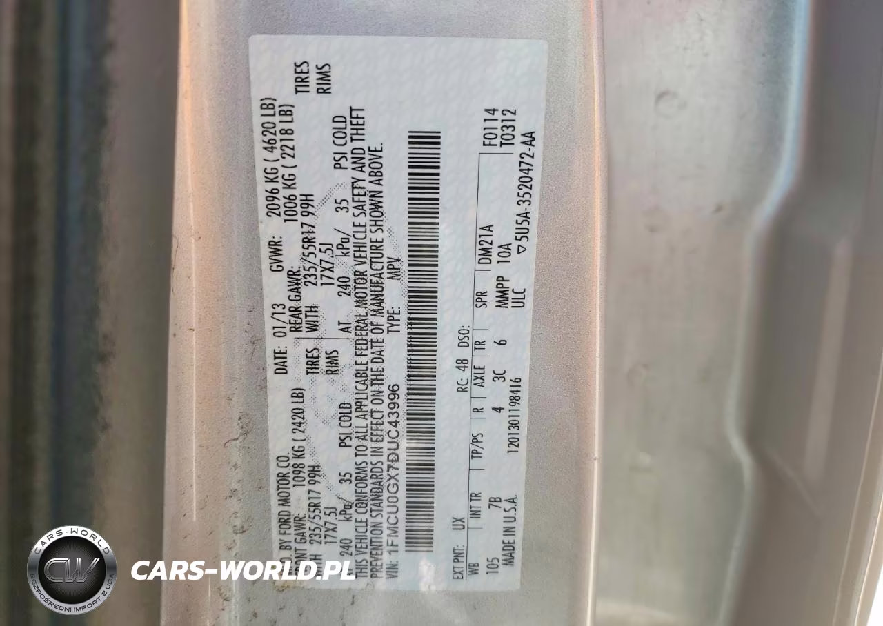 2013 Ford Escape Se VIN:1FMCU0GX7DUC43996 - 13