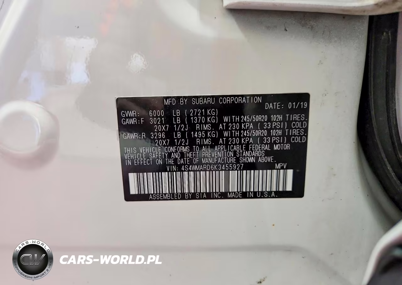2019 Subaru Ascent Touring VIN:4S4WMARD6K3455927 - 13