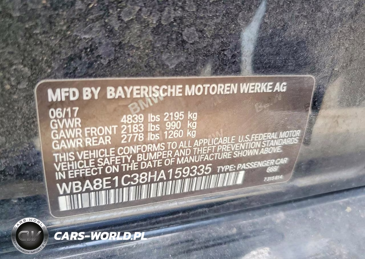 2017 BMW 330E VIN:WBA8E1C38HA159335 - 13