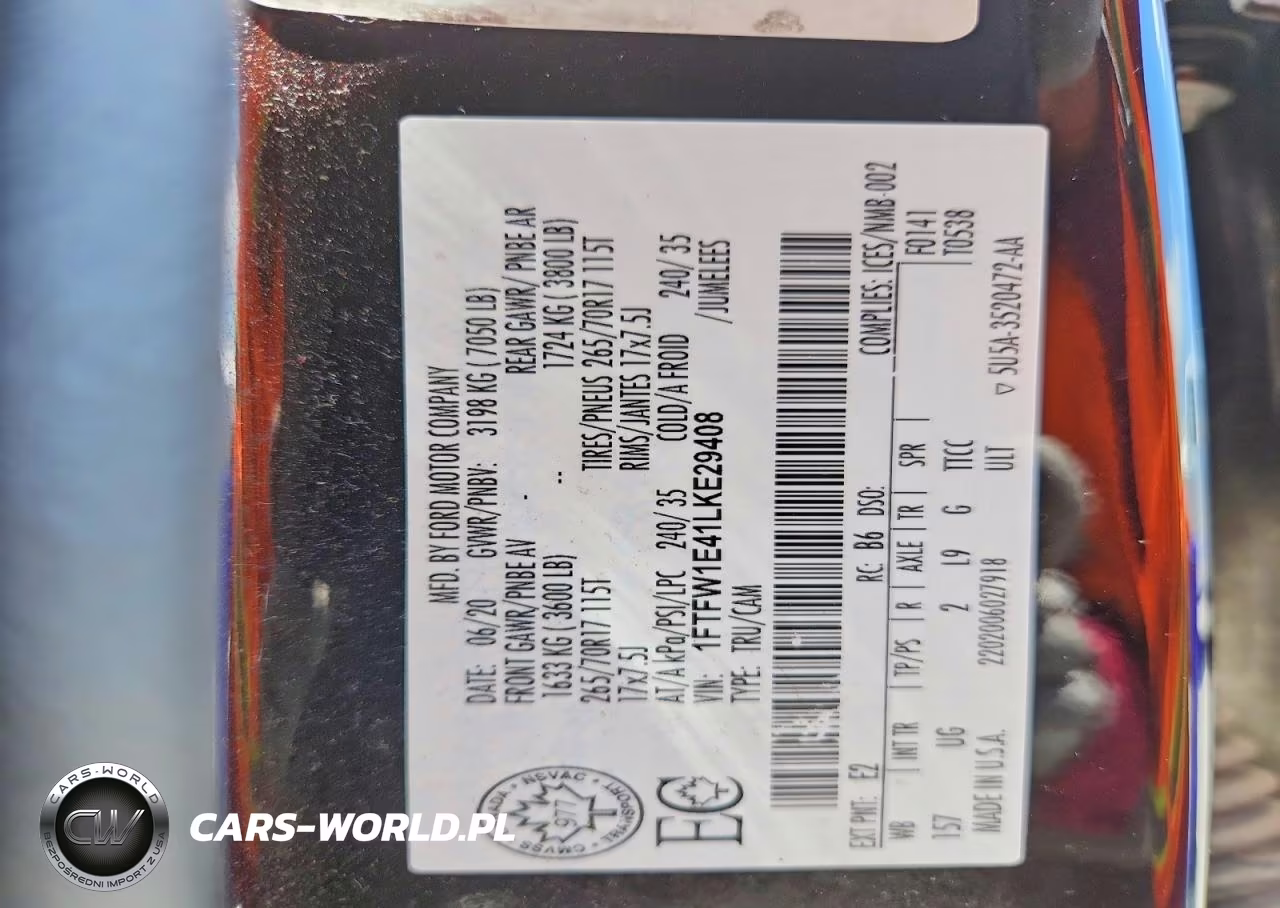 2020 Ford F150 Supercrew VIN:1FTFW1E41LKE29408 - 12