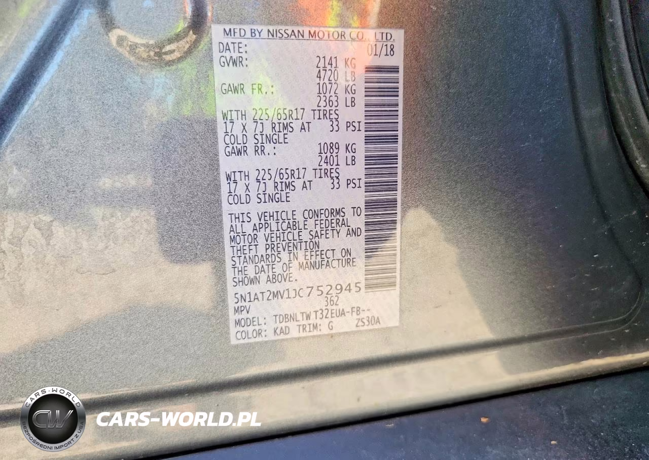 2018 Nissan Rogue Sv VIN:5N1AT2MV1JC752945 - 14