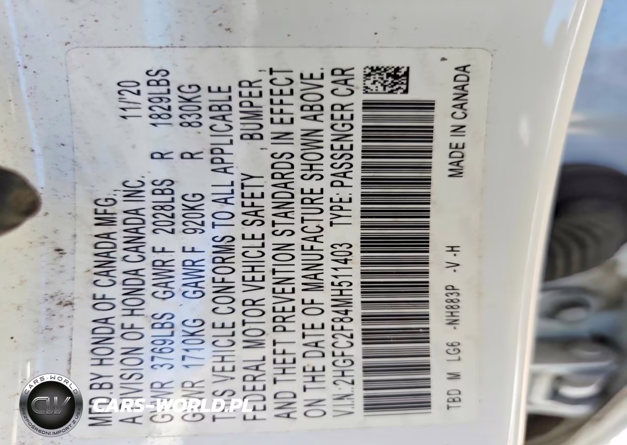 2021 Honda Civic Sport VIN:2HGFC2F84MH511403 - 13