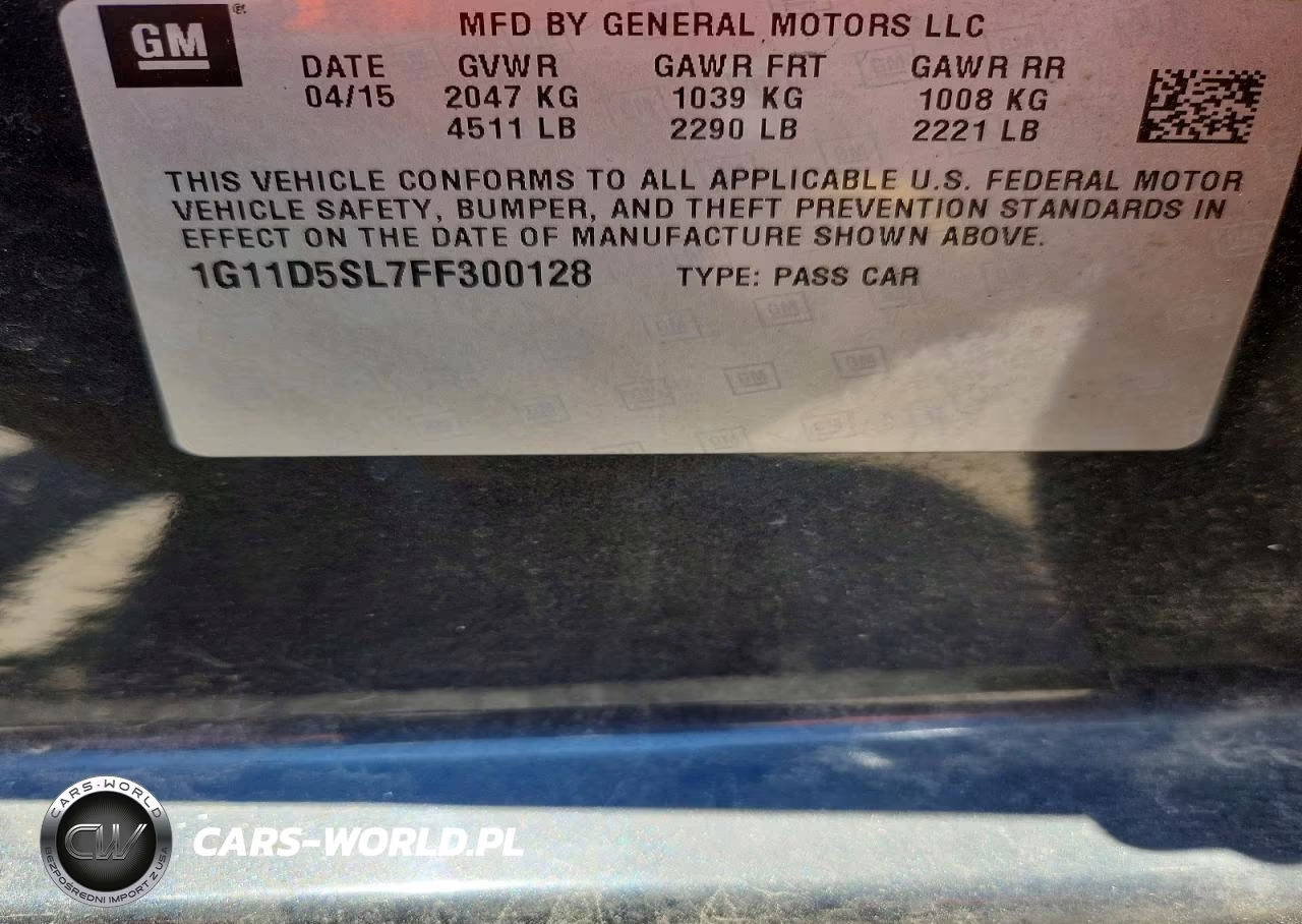2015 Chevrolet Malibu 2Lt VIN:1G11D5SL7FF300128 - 12