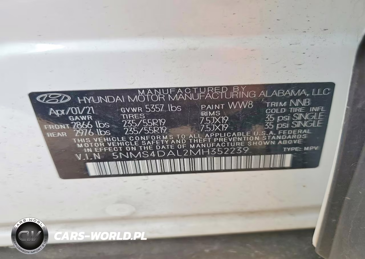 2021 Hyundai Santa Fe Limited VIN:5NMS4DAL2MH352239 - 13