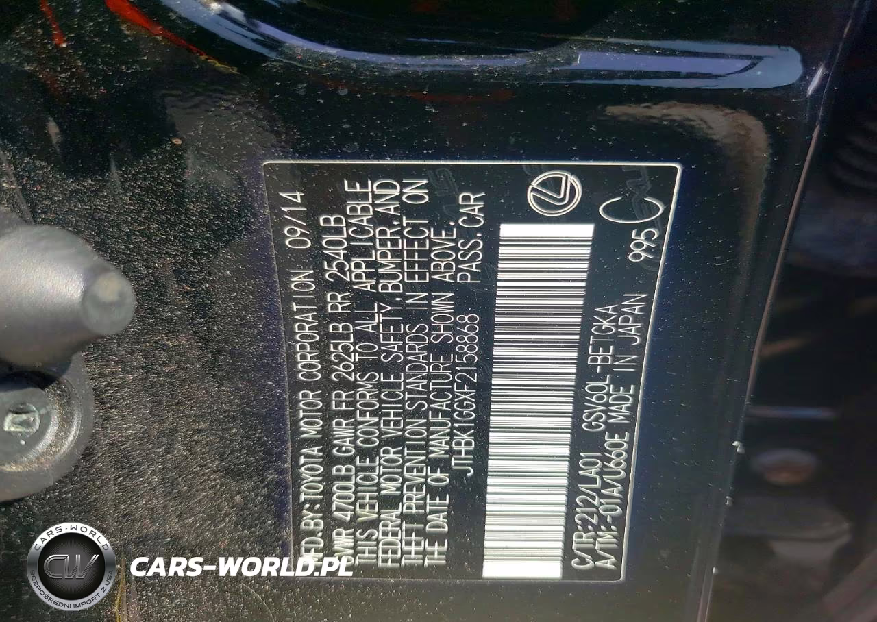 2015 Lexus Es 350 VIN:JTHBK1GGXF2158868 - 12