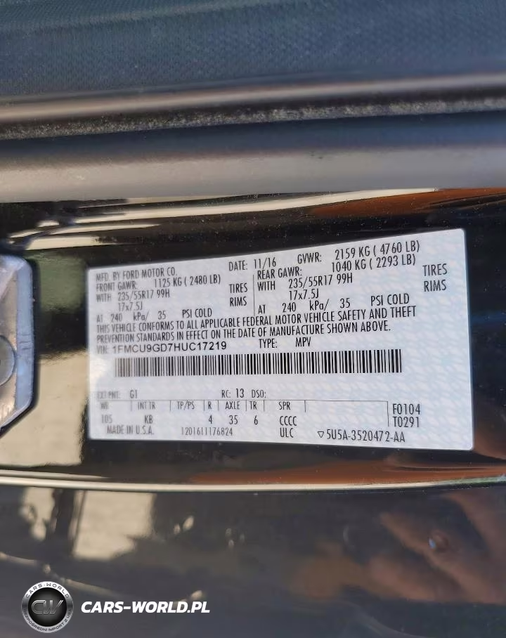 2017 Ford Escape Se VIN:1FMCU9GD7HUC17219 - 13