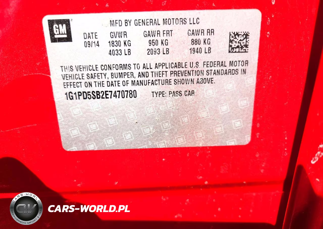2014 Chevrolet Cruze Lt VIN:1G1PD5SB2E7470780 - 12
