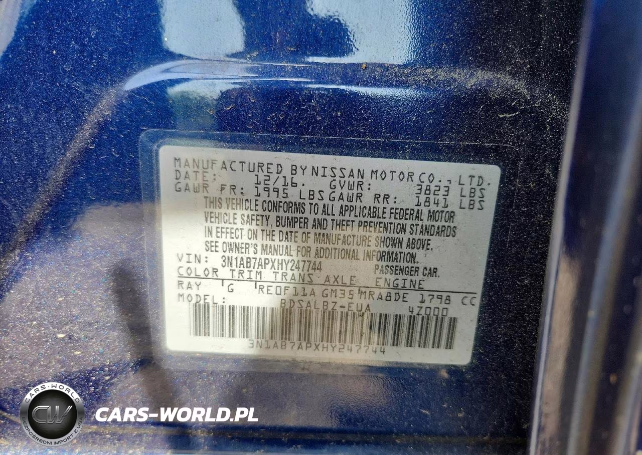 2017 Nissan Sentra S VIN:3N1AB7APXHY247744 - 12