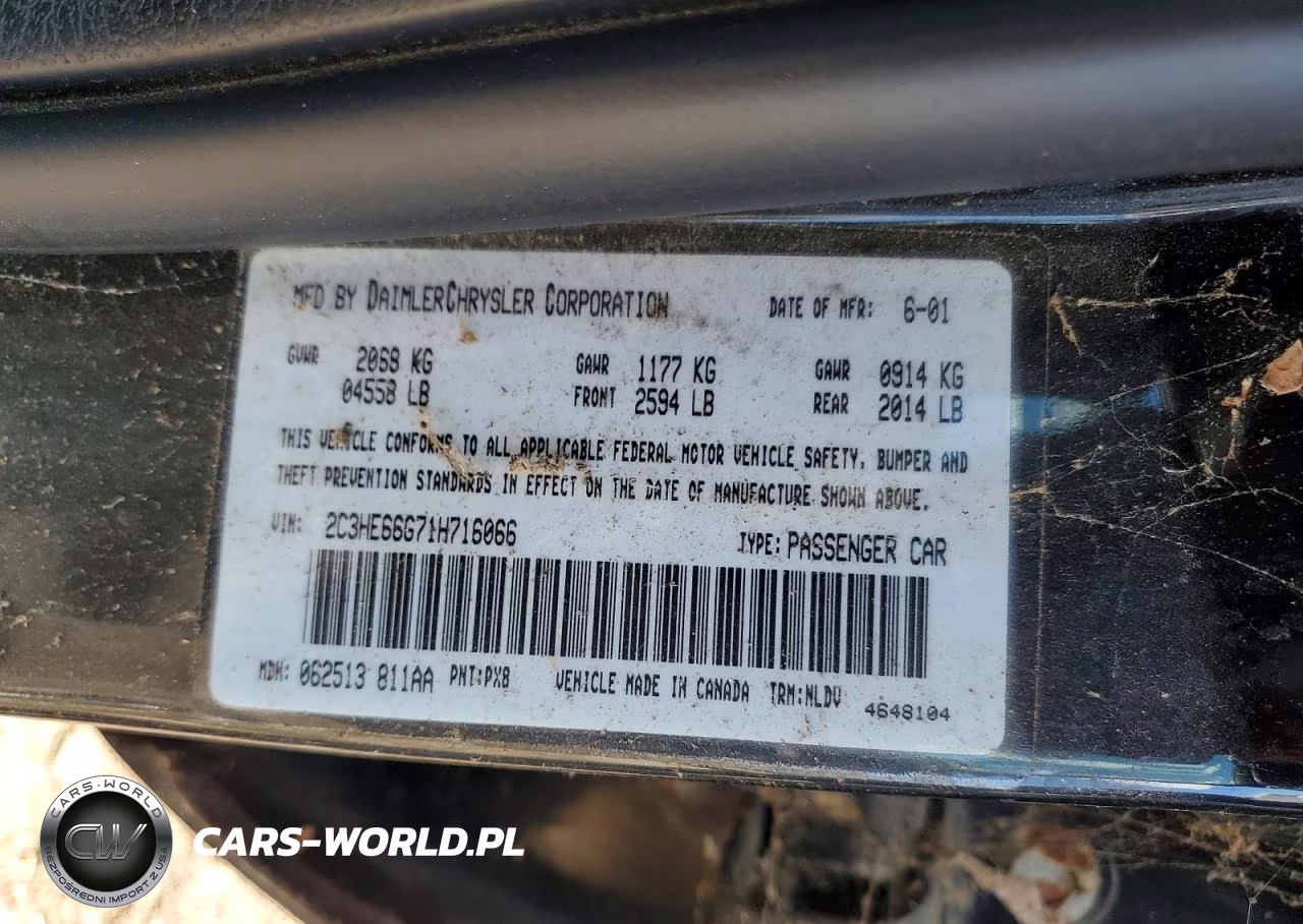 2001 Chrysler 300M VIN:2C3HE66G71H716066 - 12