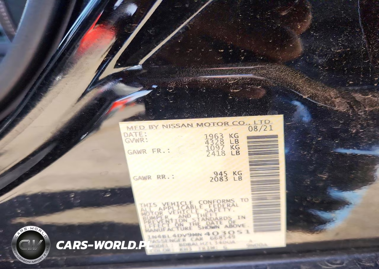 2021 Nissan Altima Sv VIN:1N4BL4DV9MN403051 - 12