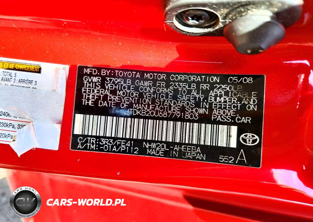 2008 Toyota Prius Base VIN:JTDKB20U687791803 - 12