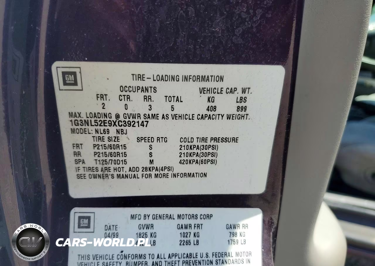 1999 Oldsmobile Alero Gl VIN:1G3NL52E9XC392147 - 12