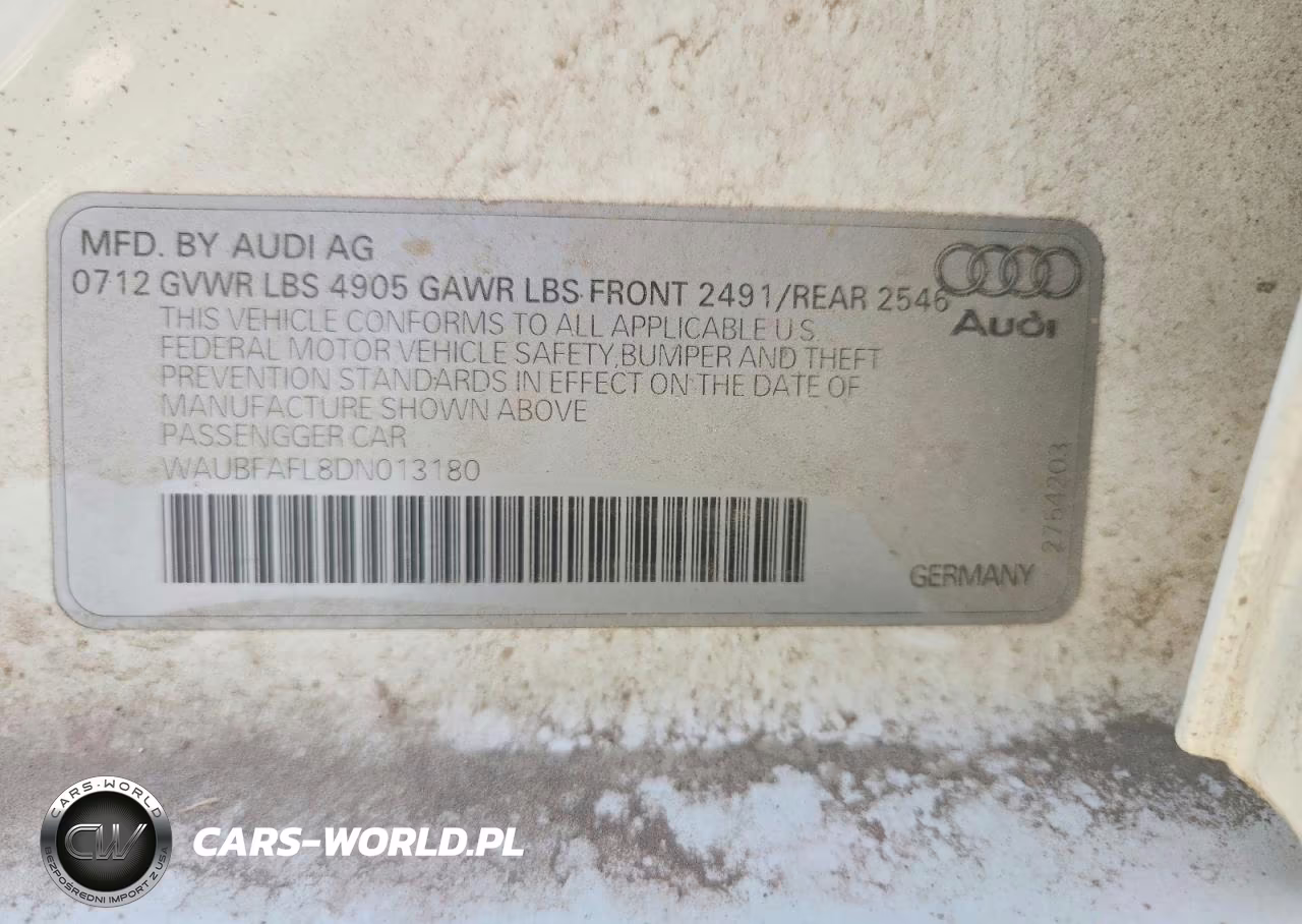 2013 Audi A4 Premium VIN:WAUBFAFL8DN013180 - 13