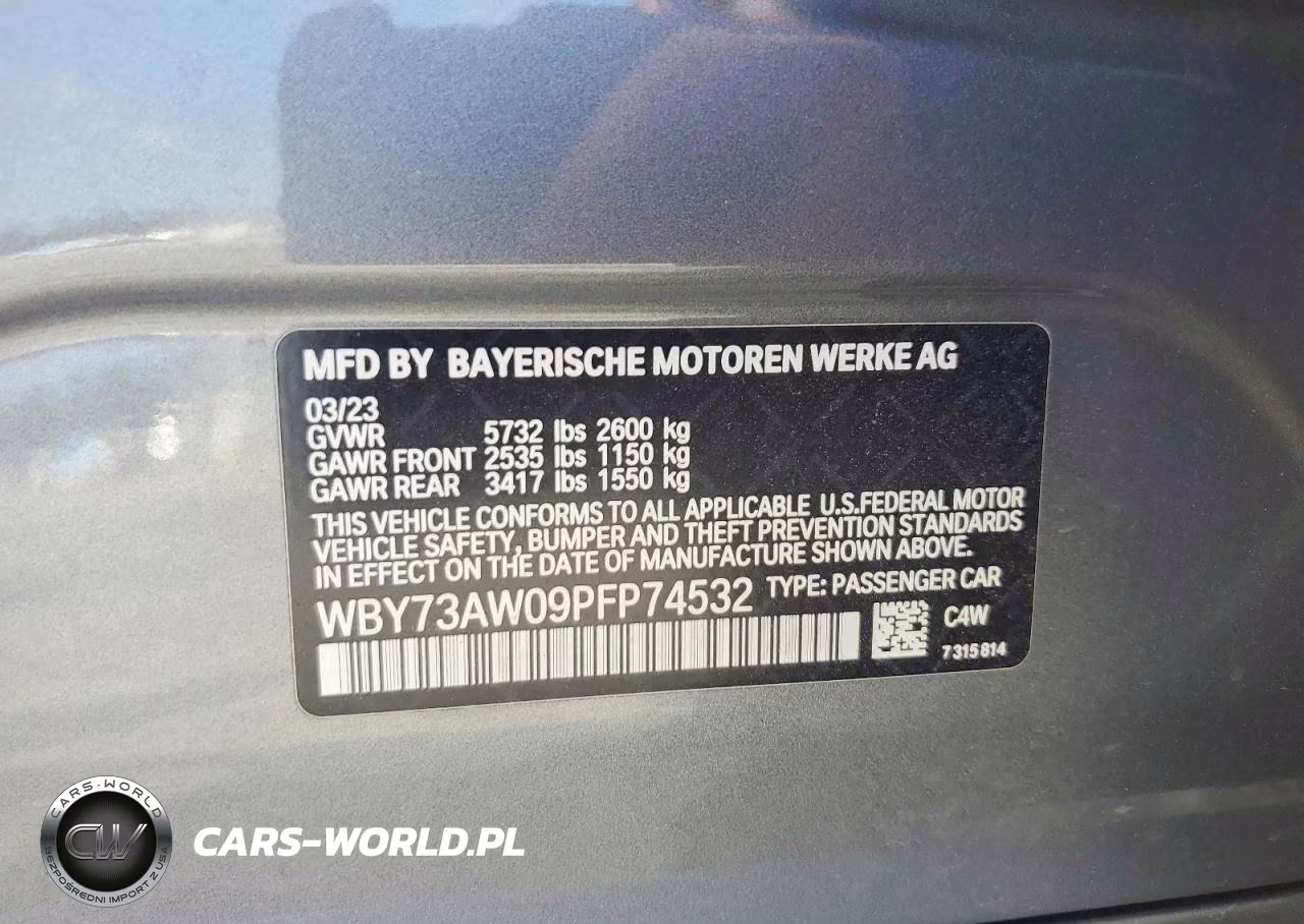 2023 BMW I4 Edrive 40 VIN:WBY73AW09PFP74532 - 12