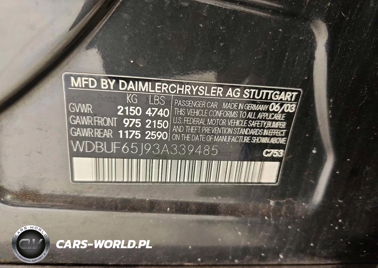 2003 Mercedes-Benz E 320 VIN:WDBUF65J93A339485 - 12
