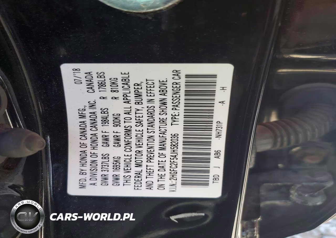 2018 Honda Civic Lx VIN:2HGFC2F54JH582036 - 12