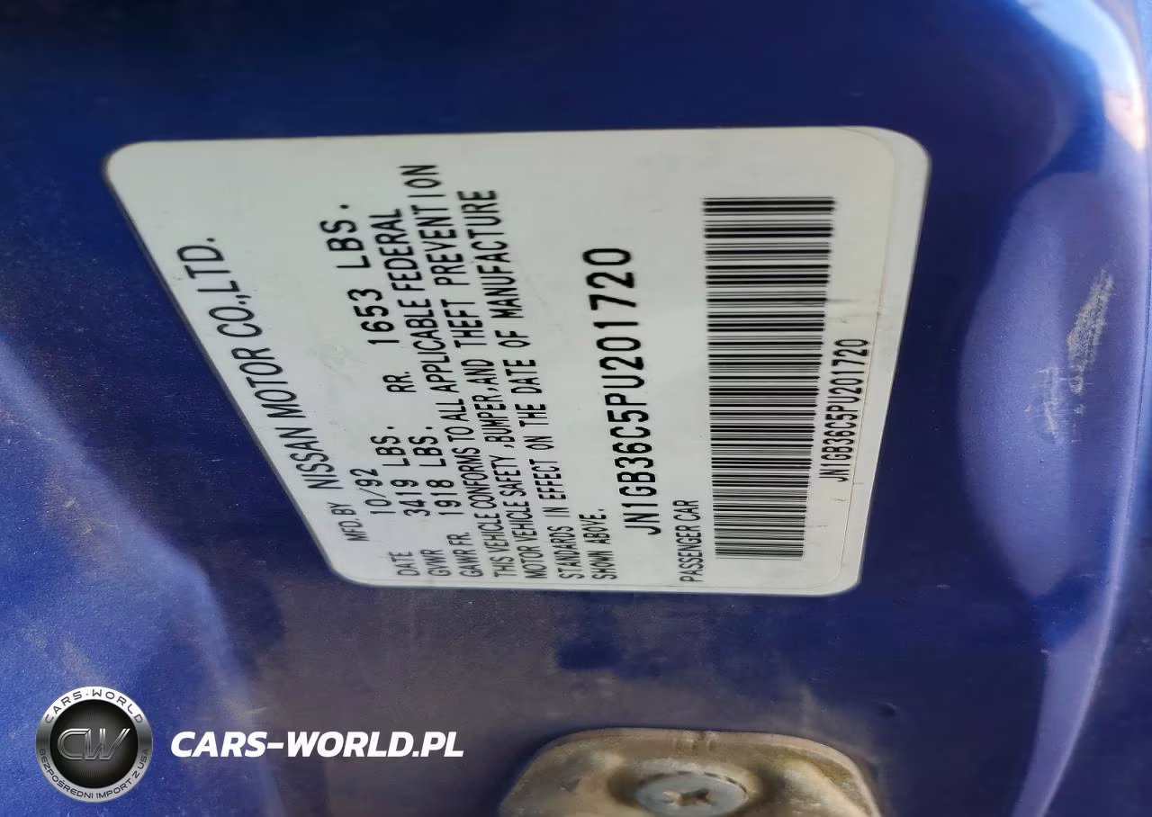 1993 Nissan Nx2000 VIN:JN1GB36C5PU201720 - 12