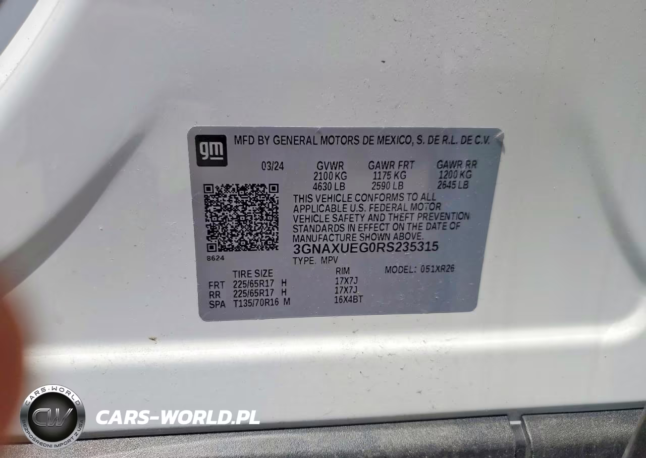 2024 Chevrolet Equinox Lt VIN:3GNAXUEG0RS235315 - 14