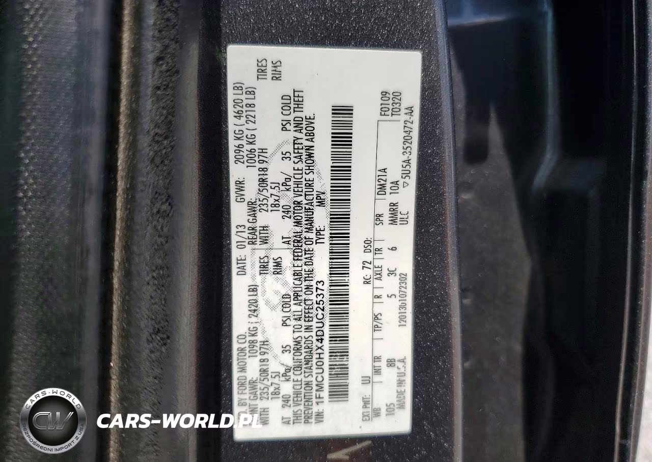 2013 Ford Escape Sel VIN:1FMCU0HX4DUC25373 - 13