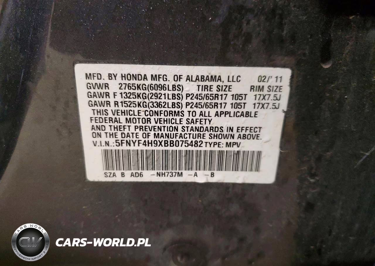 2011 Honda Pilot Touring VIN:5FNYF4H9XBB075482 - 14